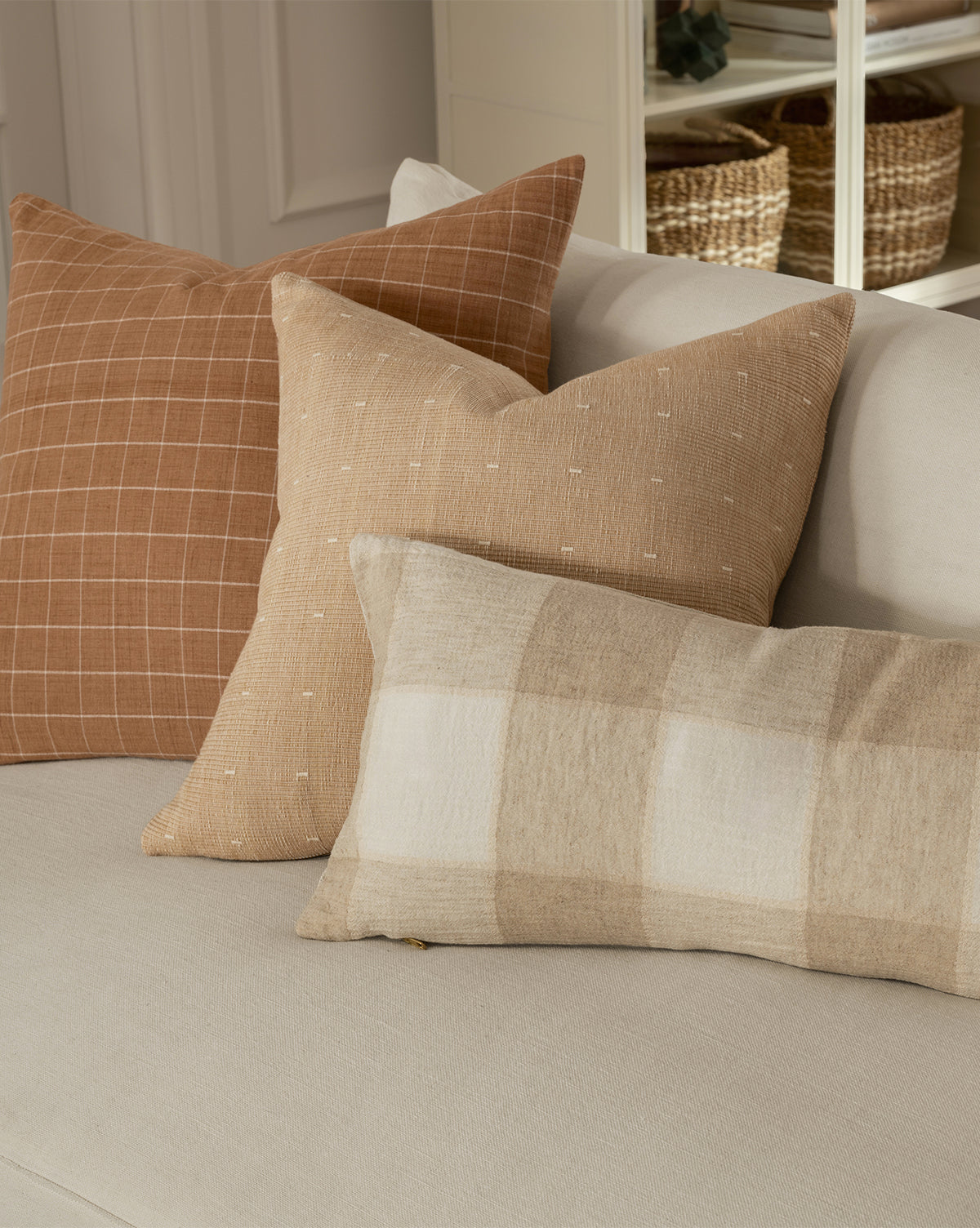 Copripiumino Vintage Khaki e Bianco