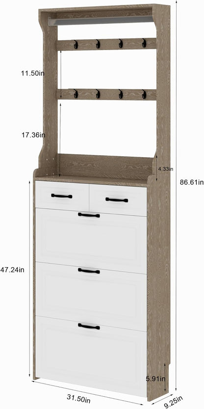 Moderno mobile porta scarpe con 3 cassetti ribaltabili